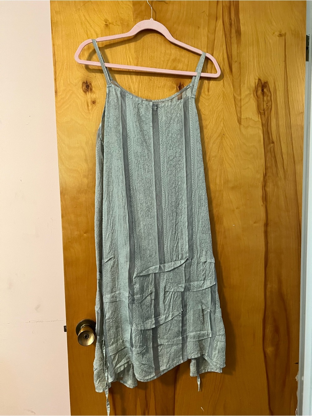 Krista Larson Light Green Textured Spaghetti Strap Sundress Layering Piece - Picture 4 of 6